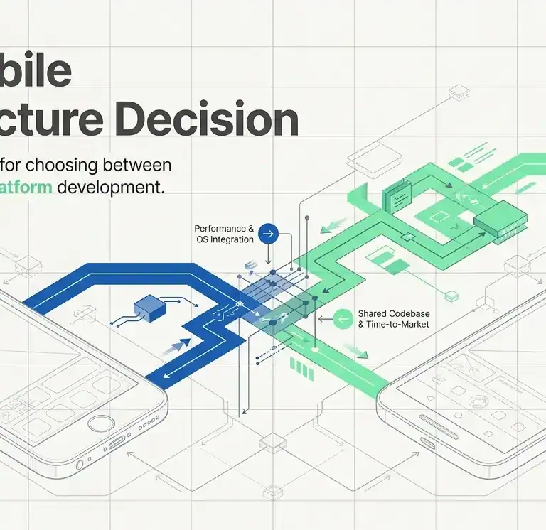 Infographic detailing how choosing a mobile app framework directly impacts a startup's budget, timeline, and user experience.